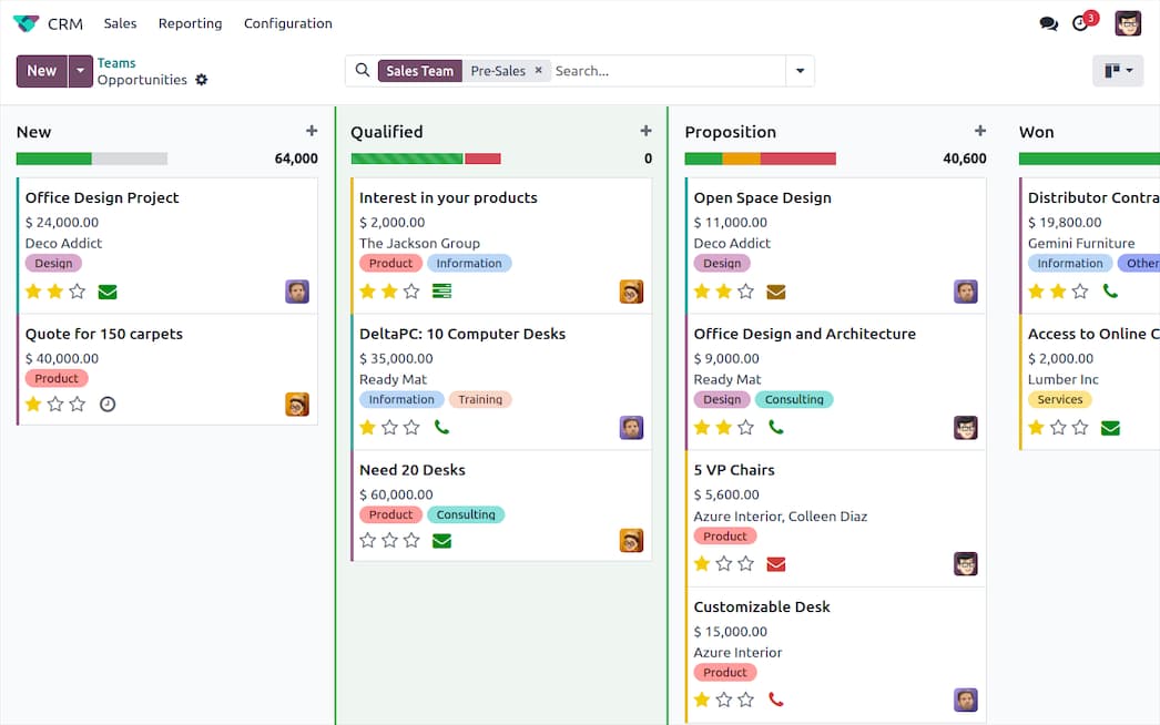 إدارة علاقات العملاء — Odoo