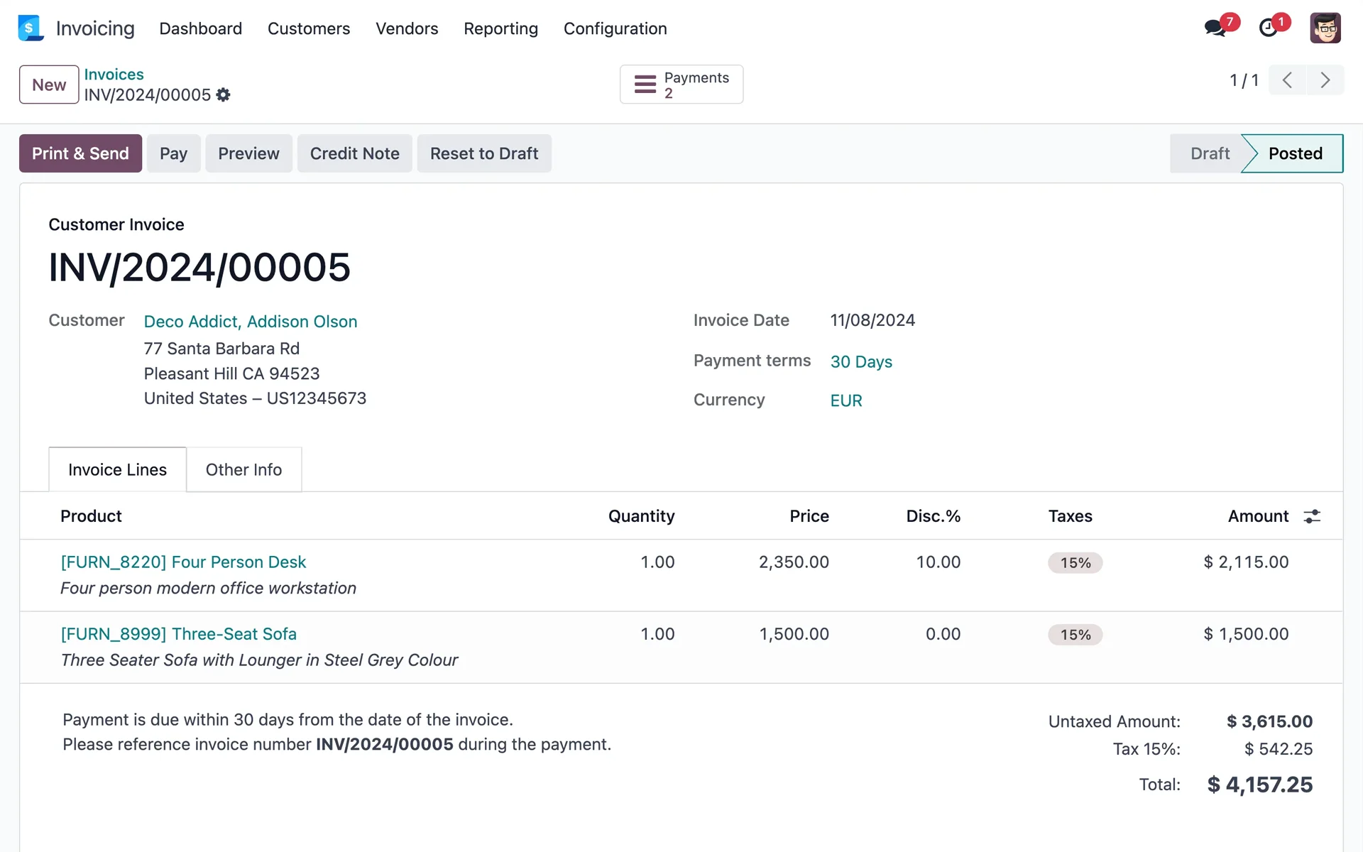 Invoicing — Odoo