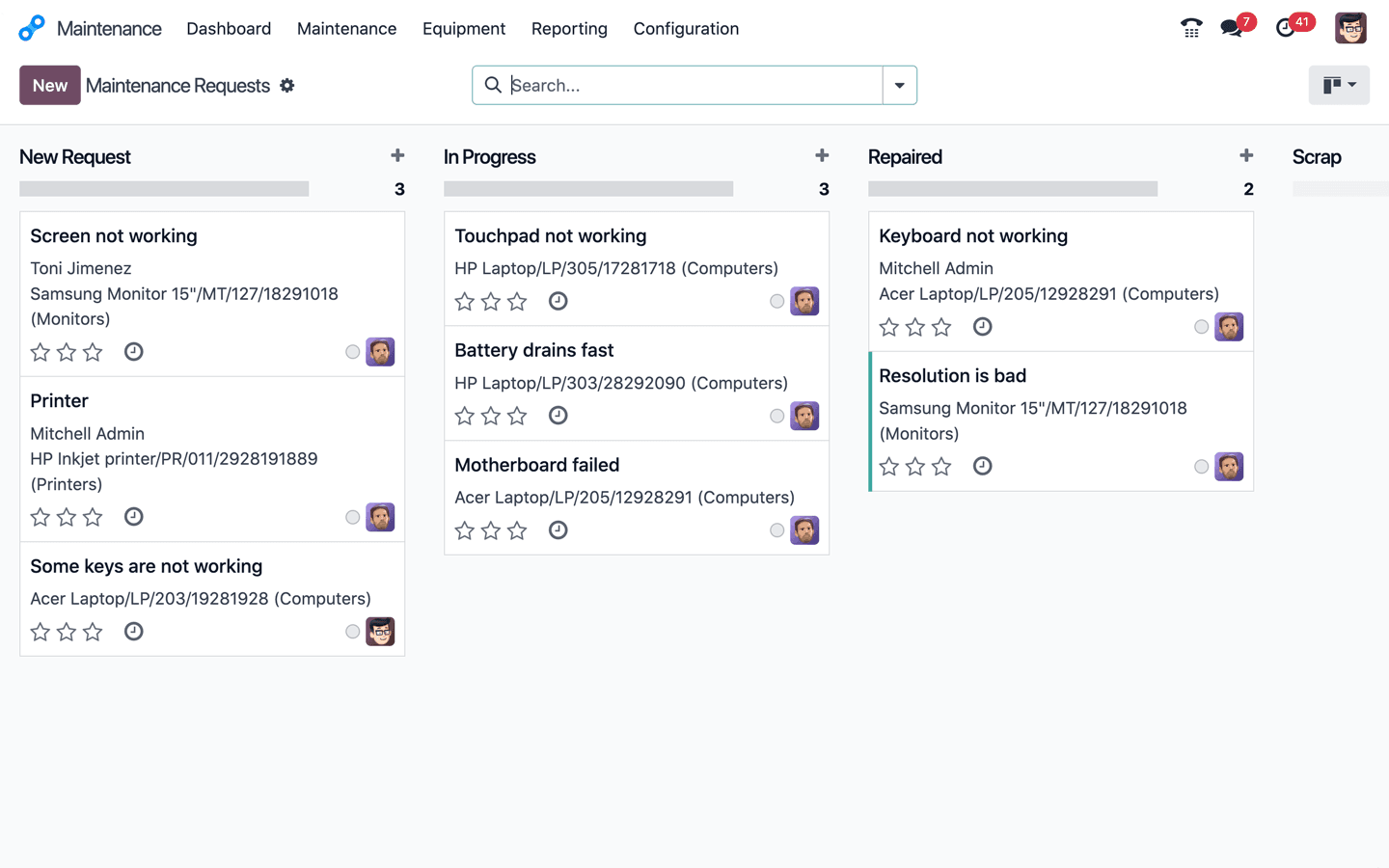 Maintenance — Odoo