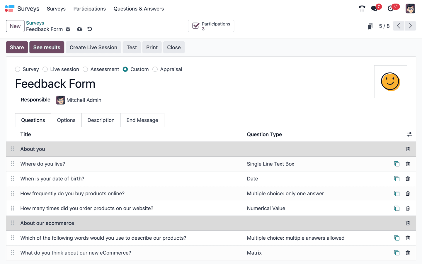 Survey — Odoo